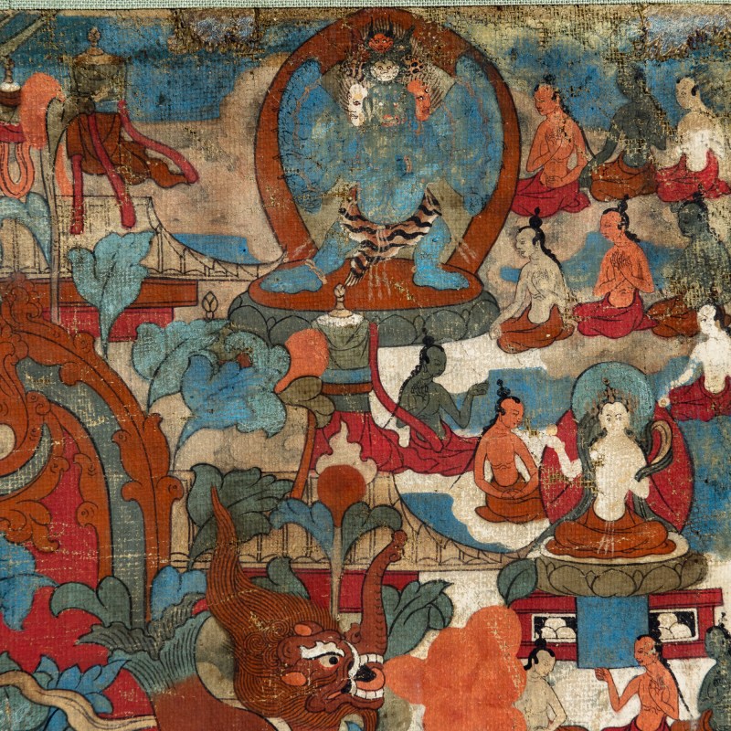 十八世紀 不動如來唐卡鏡框 | A Tibetan thangka of Akshobhya Buddha, 18th century - 图4