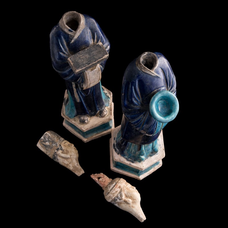 明代 三彩陶俑兩尊 | Two Chinese sancai pottery figures, Ming dynasty - 图8