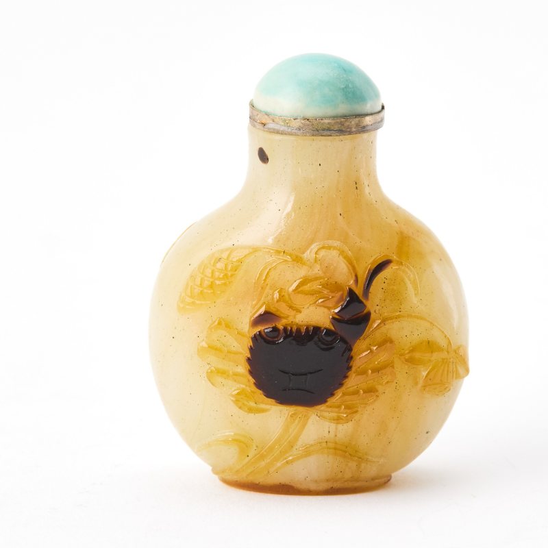 A Chinese Carved Glass Snuff Bottle - 图3
