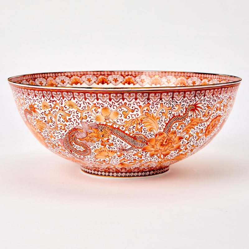 A Chinese Eggshell Iron Red Decorated Porcelain Bowl