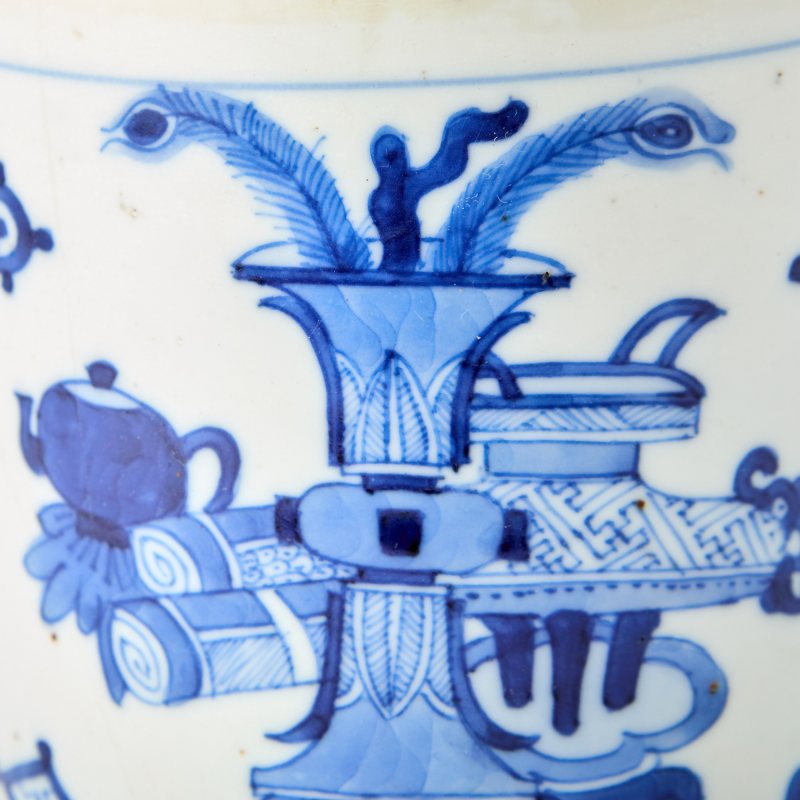 A Chinese Blue and White Porcelain Brush Pot, Bitong - 图3