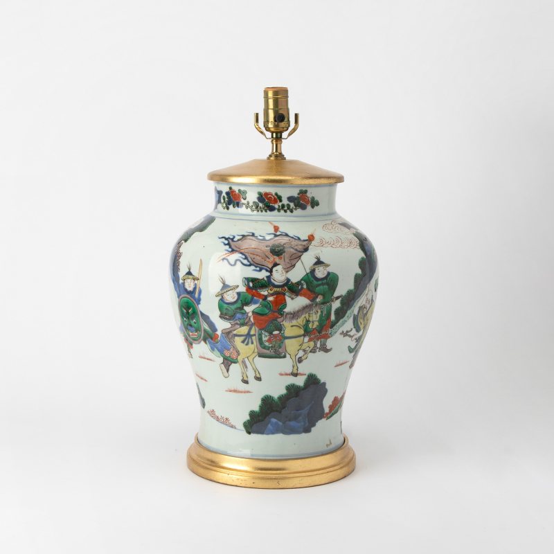 A Chinese Wucai Porcelain Baluster Vase