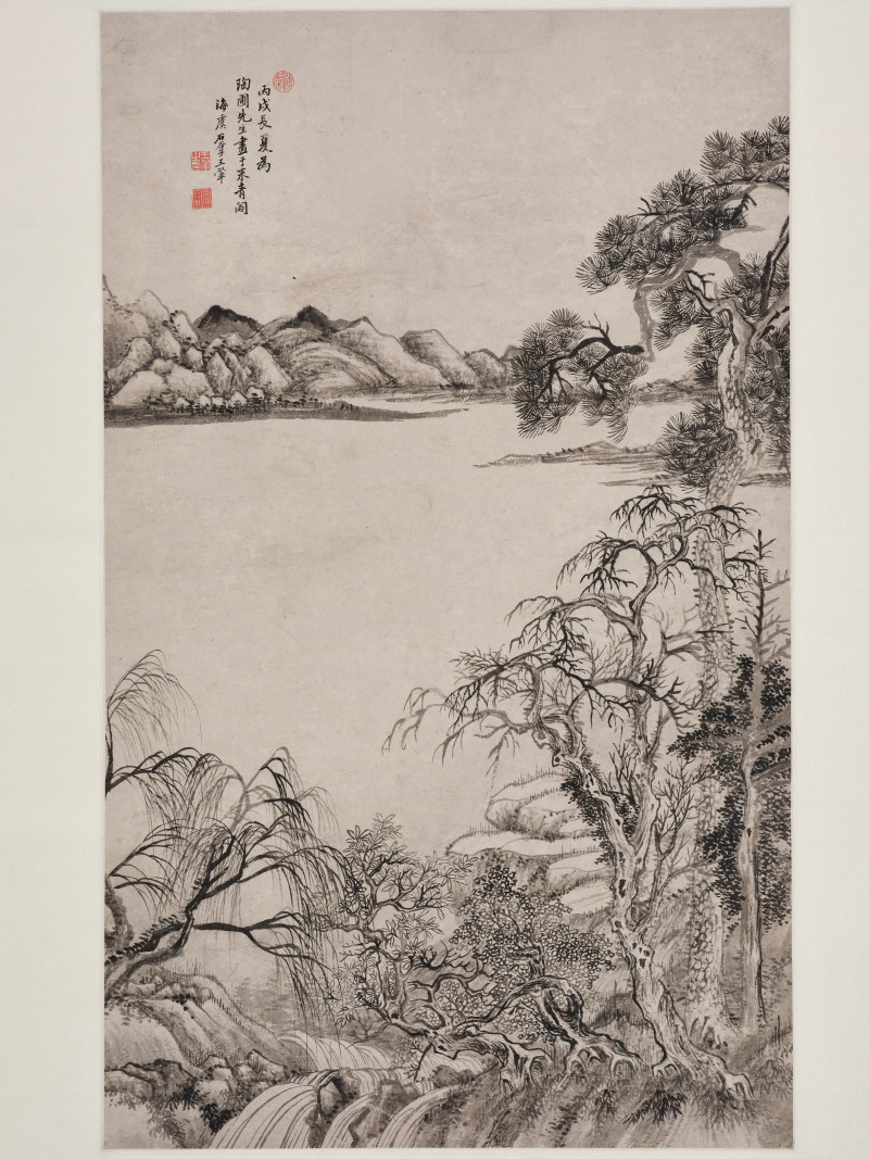 王翚 1706年作  陶圃松柏 - 图3