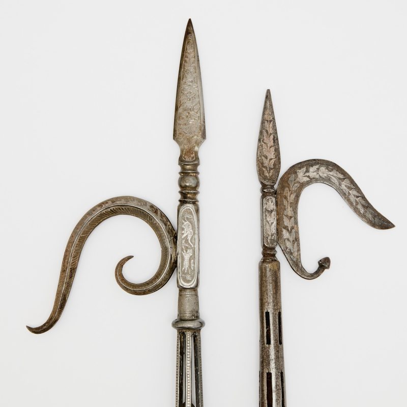 Two Indian Inlaid Steel Elephant Goads - 图2