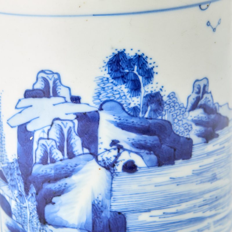 A Chinese Blue and White Porcelain Brush Pot, Bitong - 图4