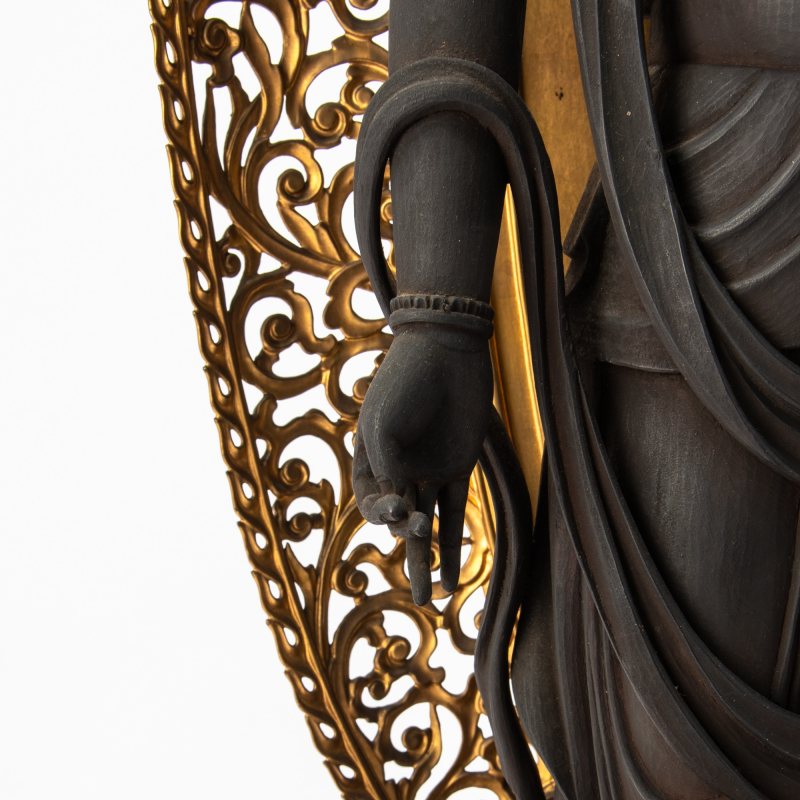 A Large Japanese Parcel Giltwood Figure of Juichi-men Kannon - 图3