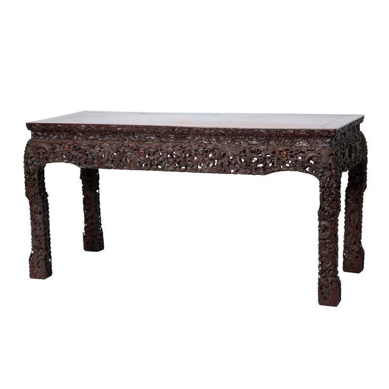A Chinese Carved Hardwood Table - 图1