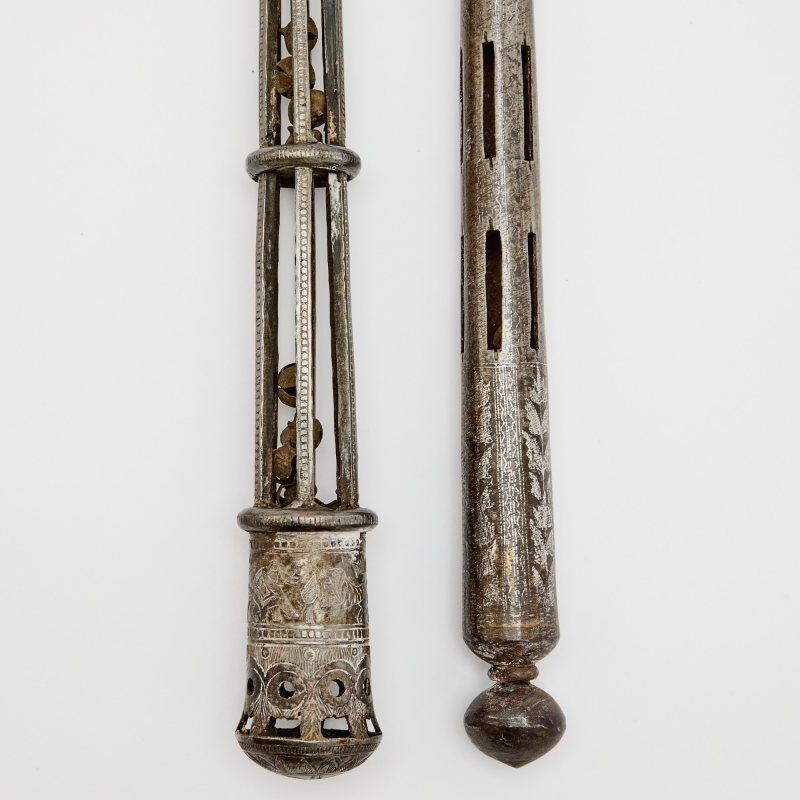 Two Indian Inlaid Steel Elephant Goads - 图4