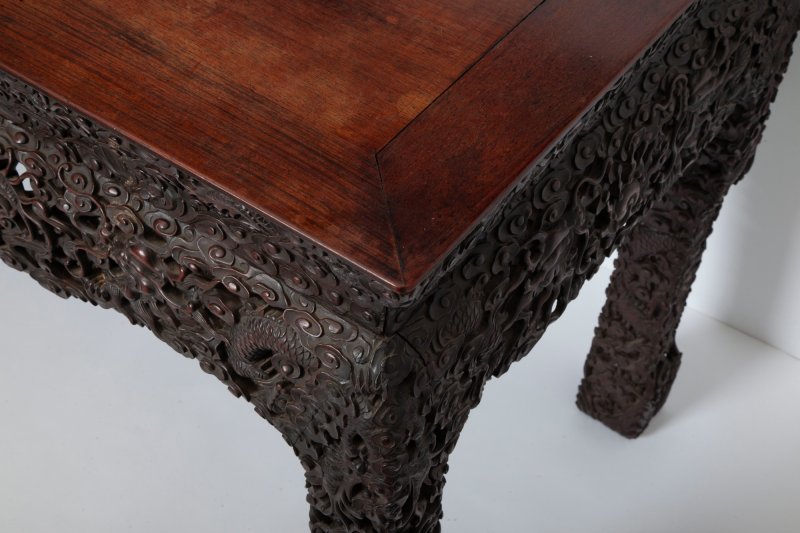 A Chinese Carved Hardwood Table - 图2