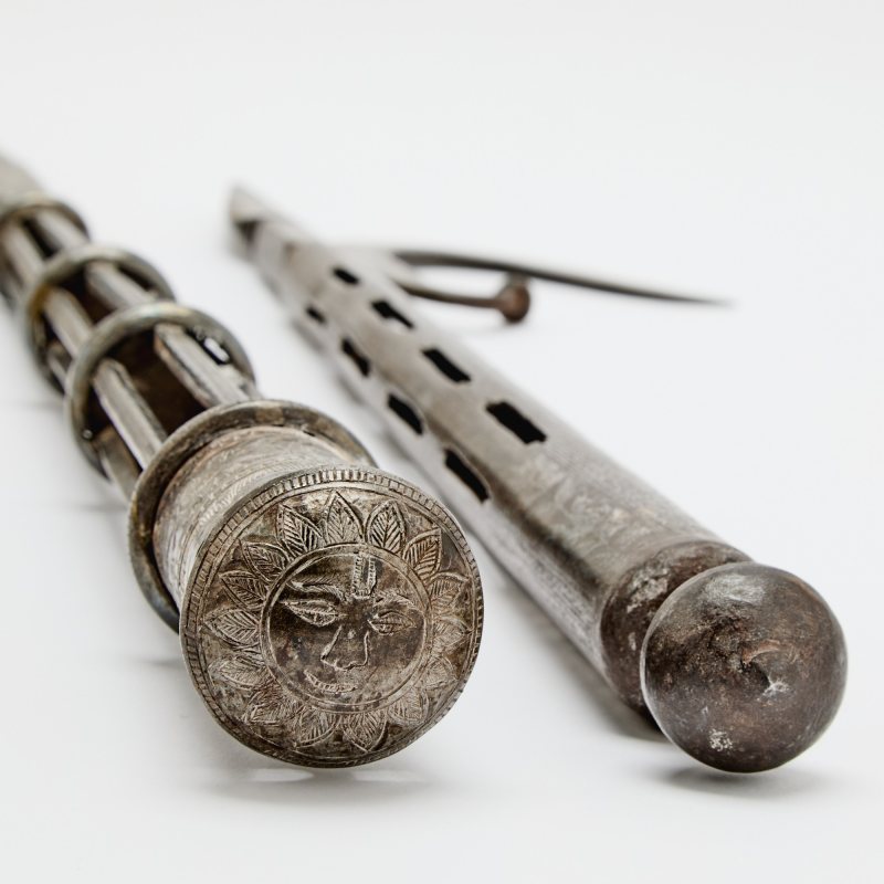 Two Indian Inlaid Steel Elephant Goads - 图5