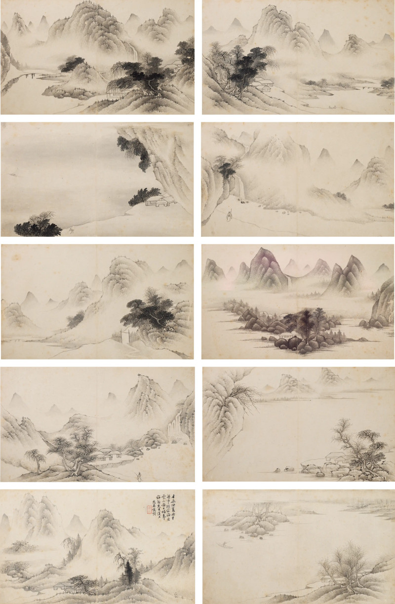 1685年作 米万钟 1592年作 仿米芾山水册