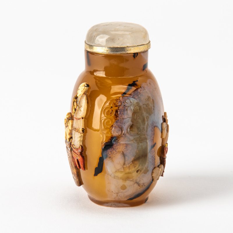 A Japanese-Embellishment Chinese Agate Snuff Bottle - 图3