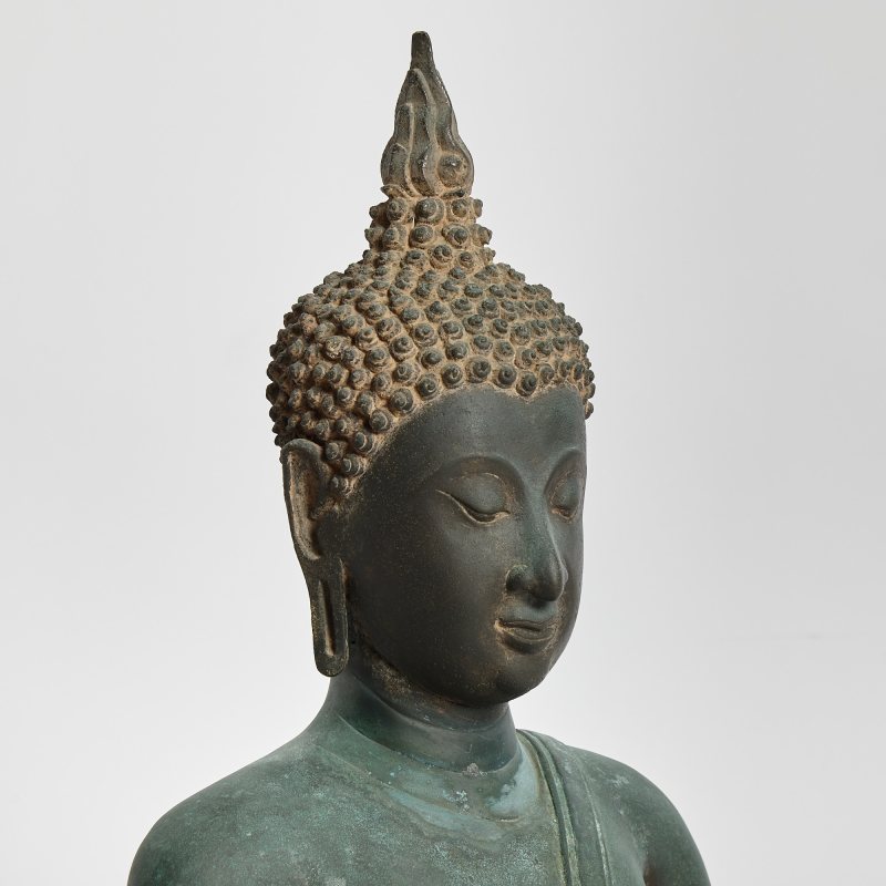 A Large and Important Thai Bronze Figure of Seated Buddha - 图5