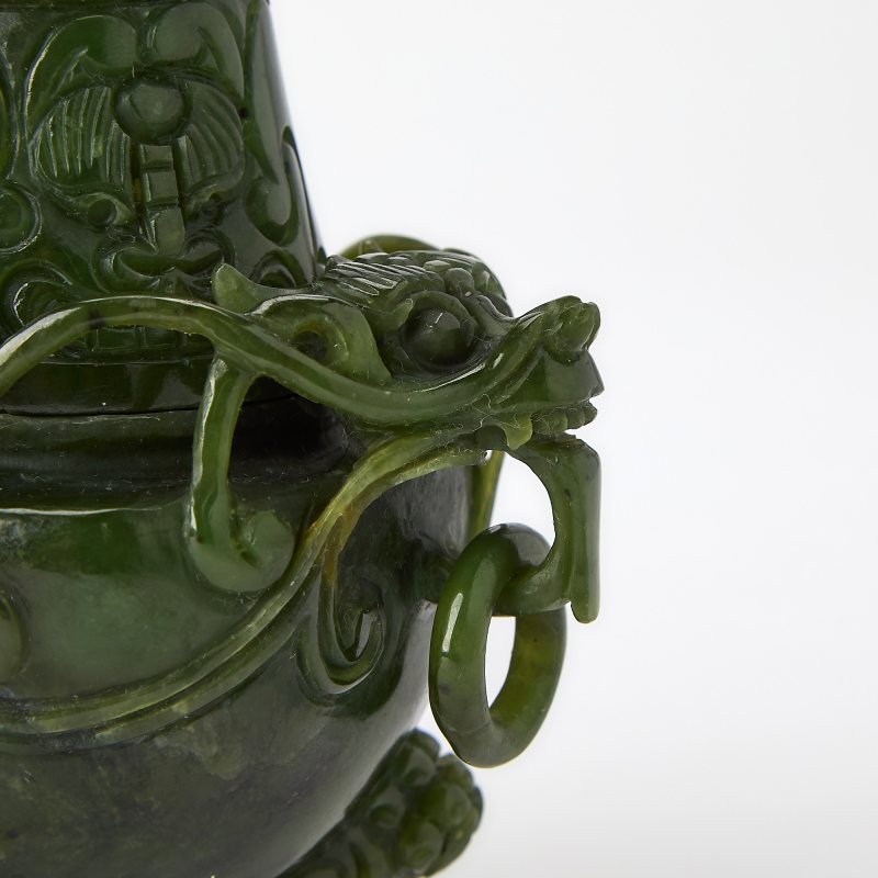 Two Chinese Carved Jade Censers - 图4