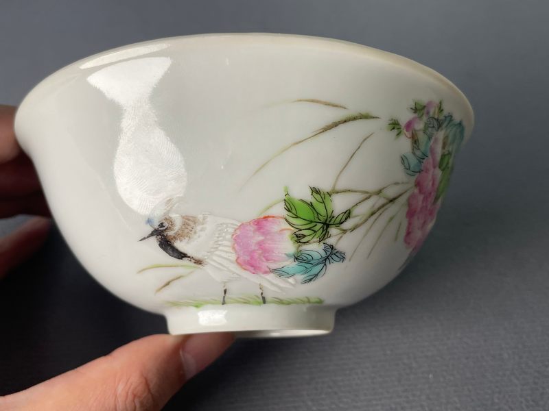 民国 粉彩“江西陶昌出品”款花鸟图茶园 - 图6