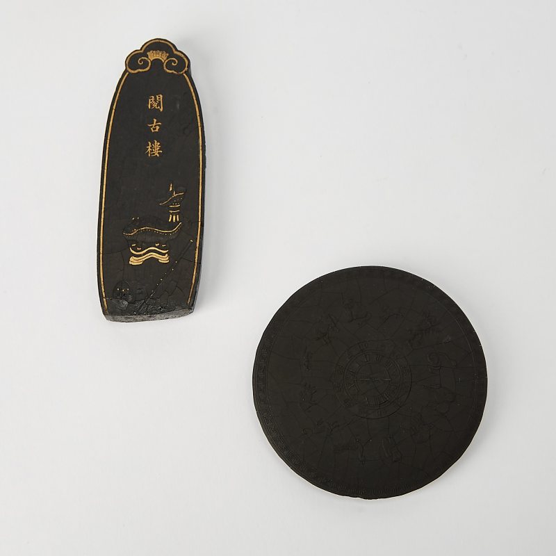 Two Chinese Gilt Decorated Ink Sticks - 图2