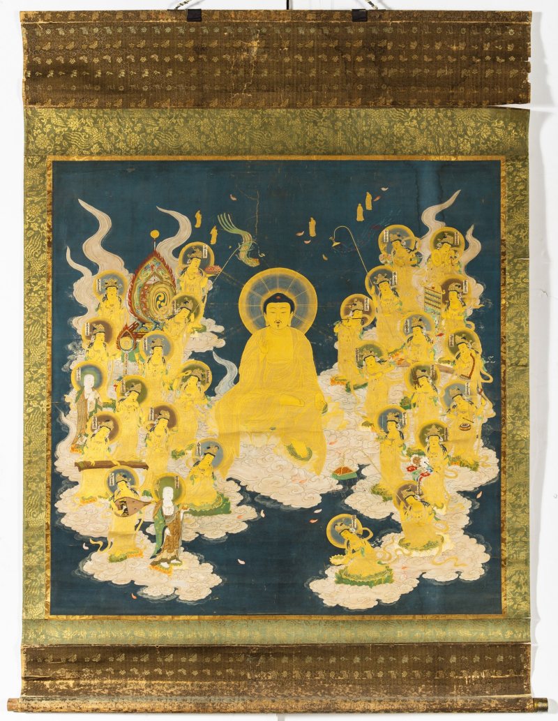 A Large and Fine Japanese School Buddhist Painting - 图1