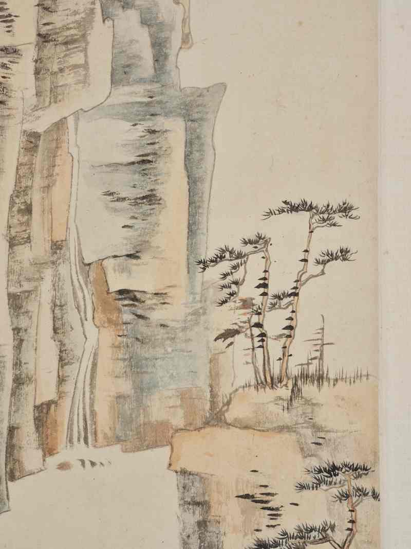 张大千 1944年作  秋山垂钓图 - 图7