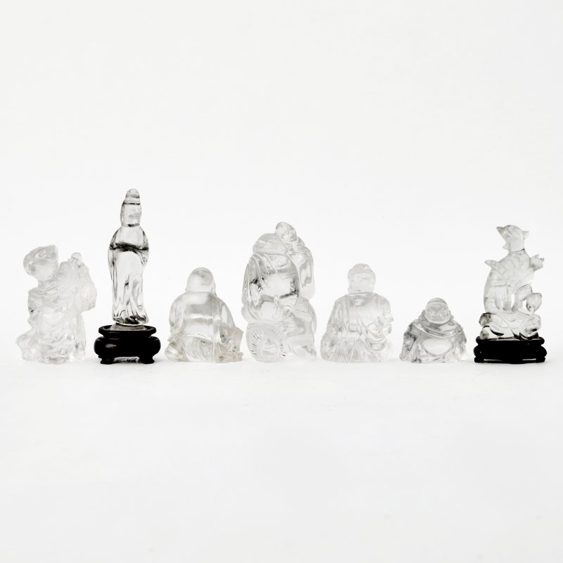 A Group of Seven Carved Rock Crystal Figures - 图2