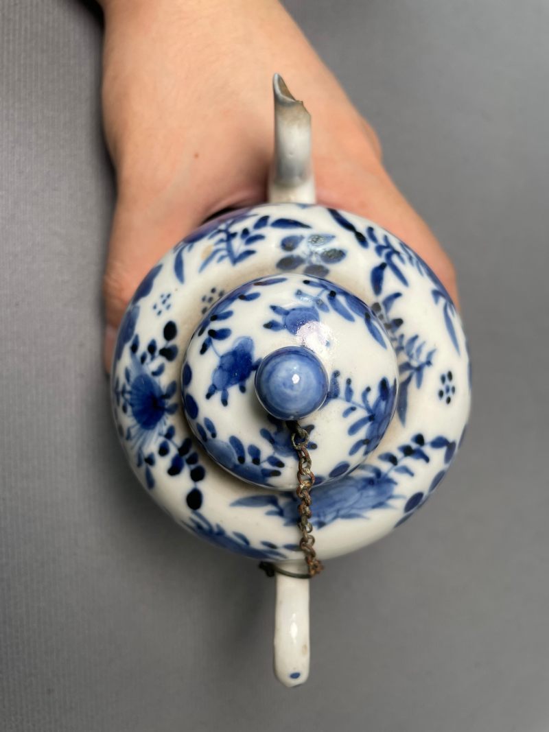 清光绪 青花花鸟纹茶壶 - 图4