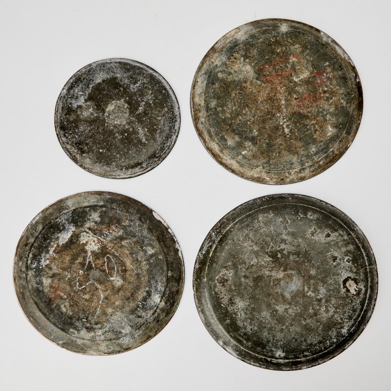 Four Indian Silver-Inlaid Alloy Bidri Ware Dishes - 图4