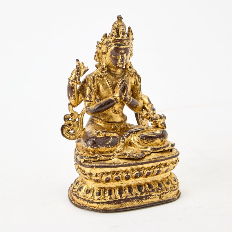 A Nepalese Gilt Lacquer Figure of Shadkakshari Lokeshavara - 图1