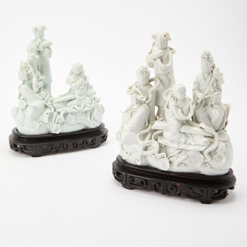 Two Chinese Dehua Porcelain Figural Groupings