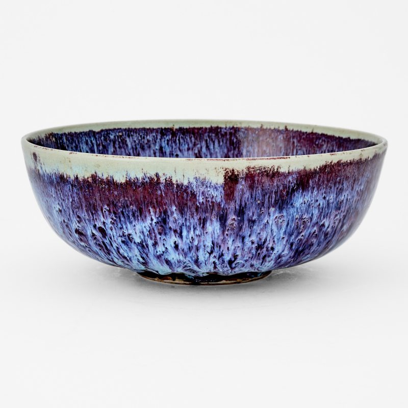 A Large Chinese Flambe Glazed Porcelain Bowl