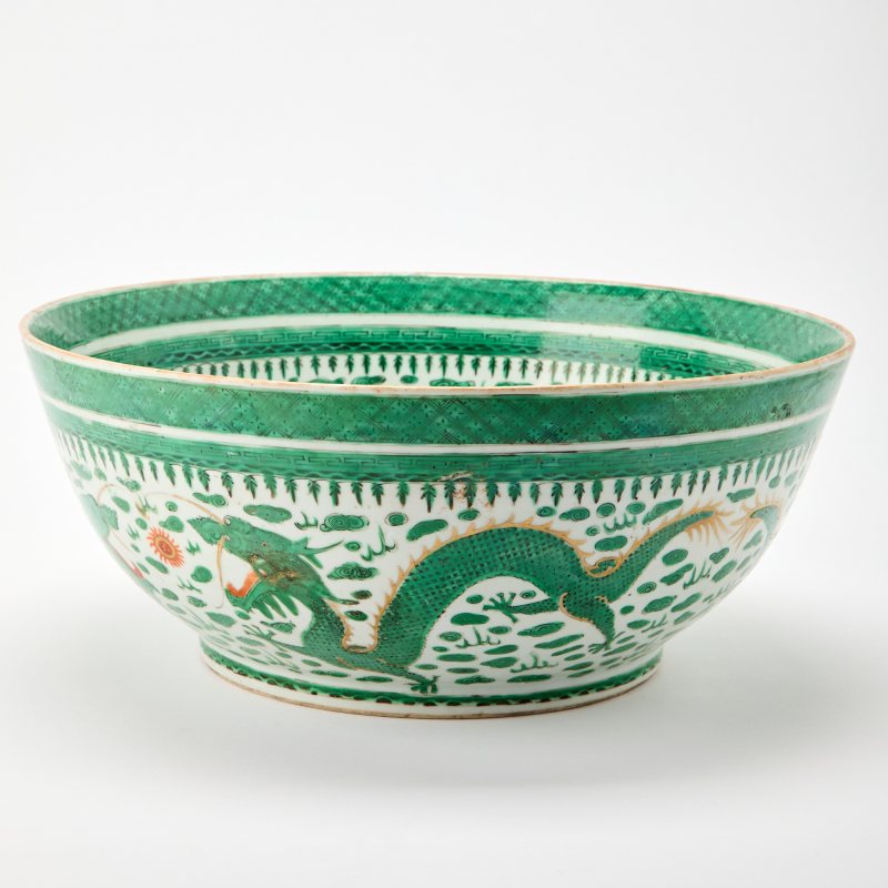 A Chinse Famille Verte Porcelain Punch Bowl