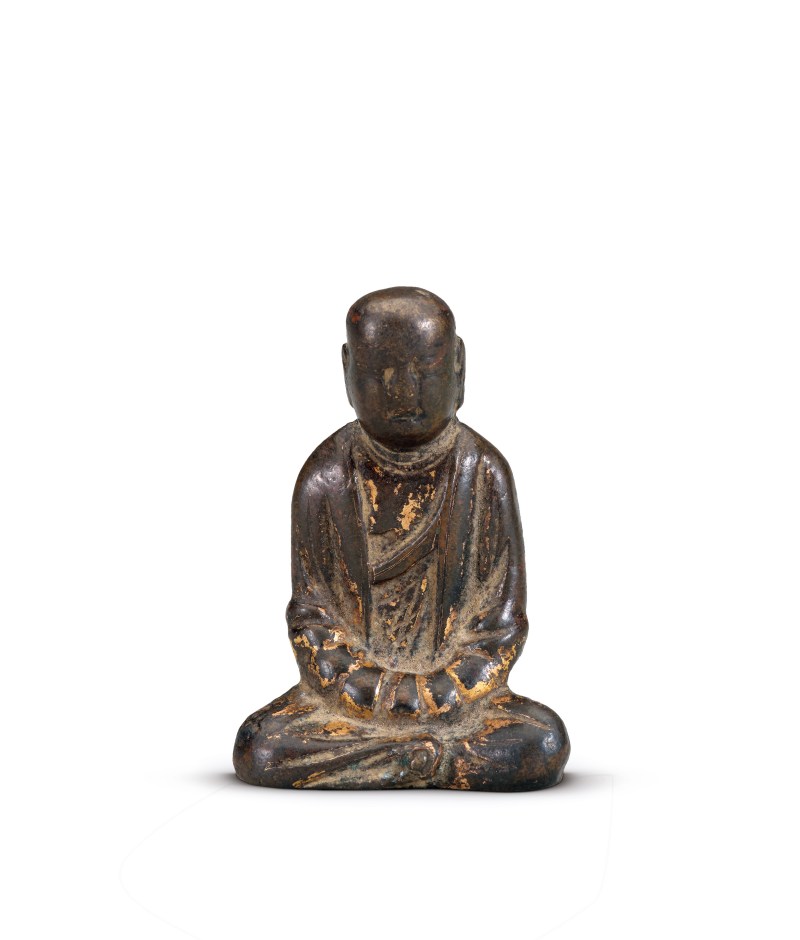 明 鎏金铜僧人像