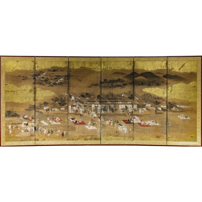 A Japanese Six-Fold Byobu Screen - 图1