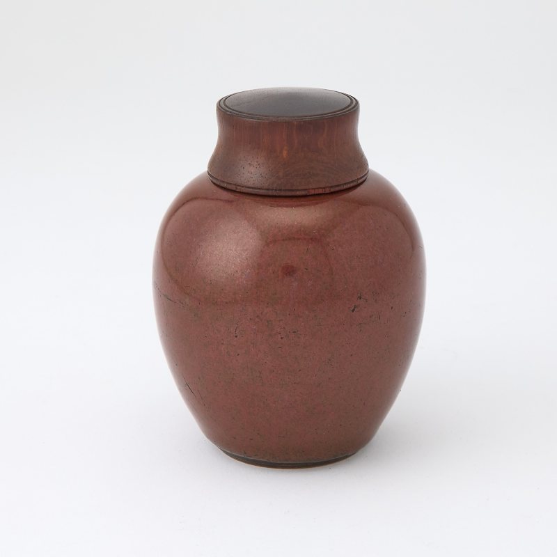 A Chinese Iron-Rust-Glazed Porcelain Tea Caddy