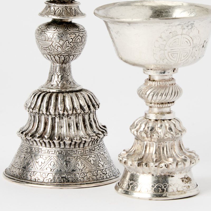 A Group of Tibetan Silver and Silvered Metal Ritual Articles - 图4