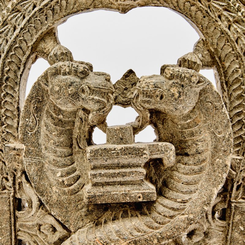 An Indian Carved Stone Stele of Siva with Cobras - 图4
