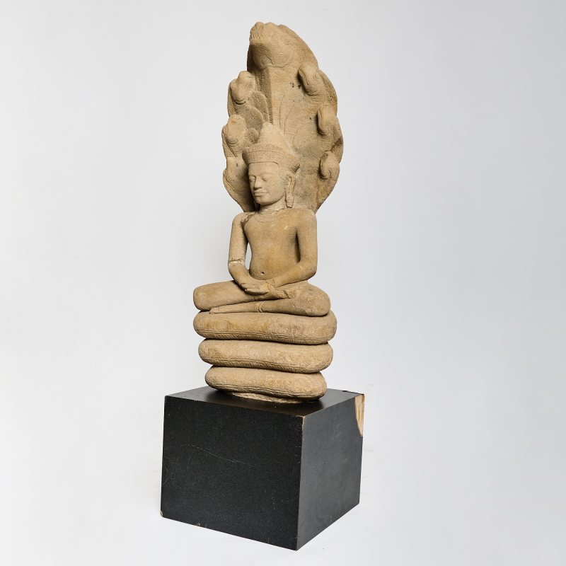 A Thai Carved Stone Figure of Buddha Muchalinda - 图2