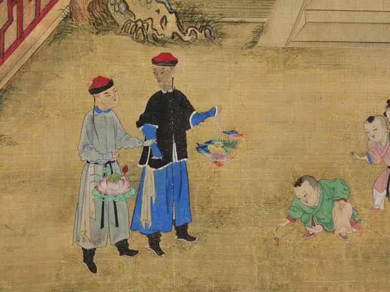 张淮、施静  十二月行乐图卷 - 图13