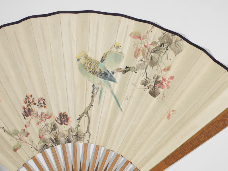 颜伯龙*寿石工 1936年作 花鸟成扇 - 图3