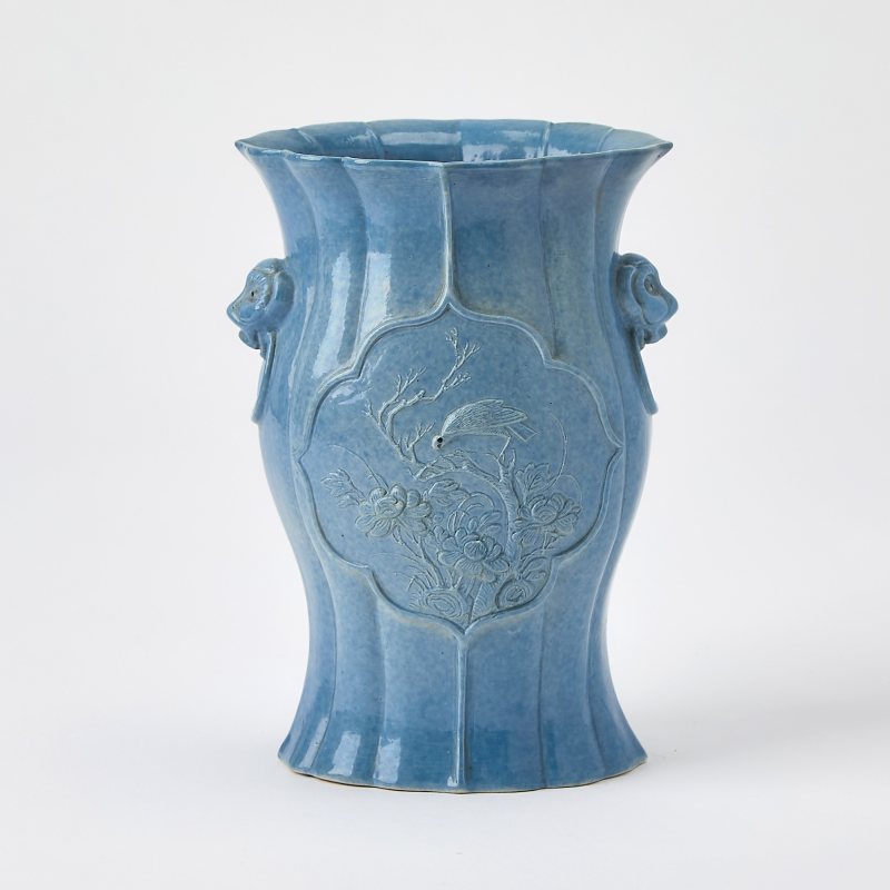 A Chinese Blue Glazed Porcelain Vase