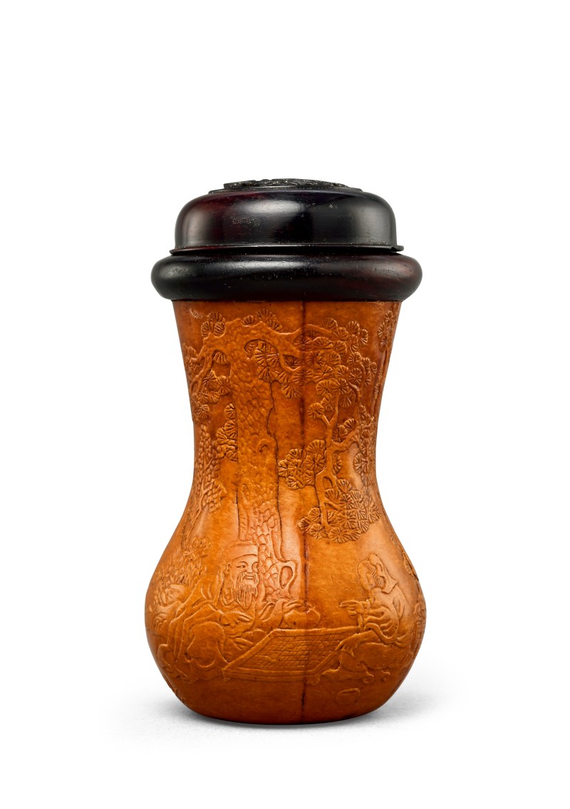 民国 押花荸荠扁油壶鲁葫芦