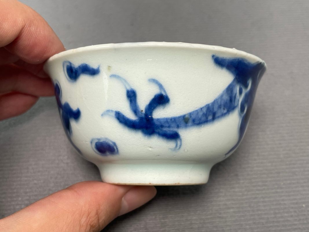 清中期 青花过墙龙纹茶园 - 图4