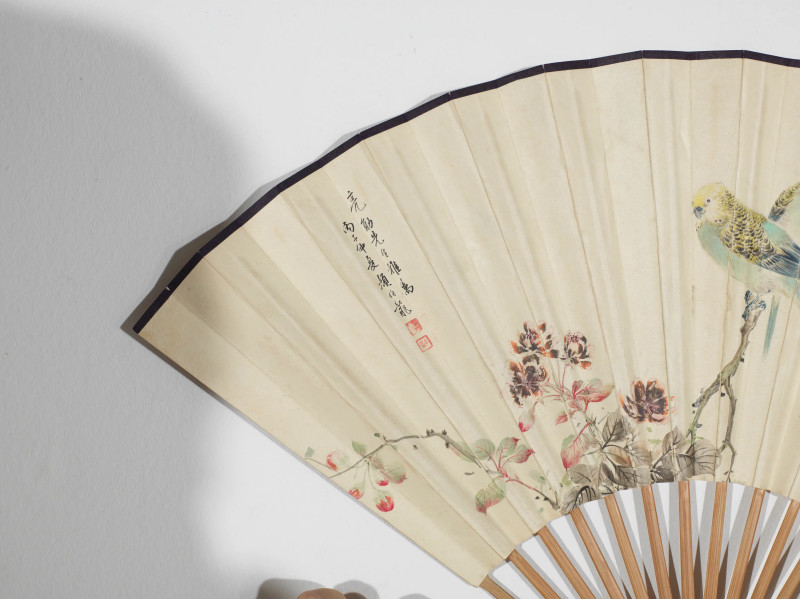 颜伯龙*寿石工 1936年作 花鸟成扇 - 图4