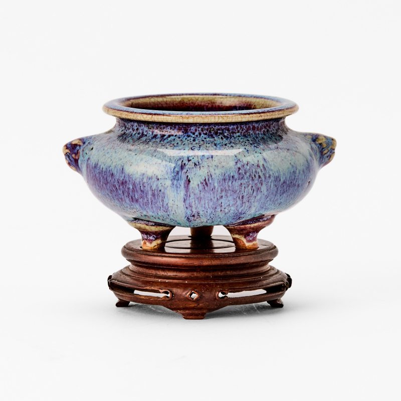 A Chinese Flambe-Glazed Tripod Censer