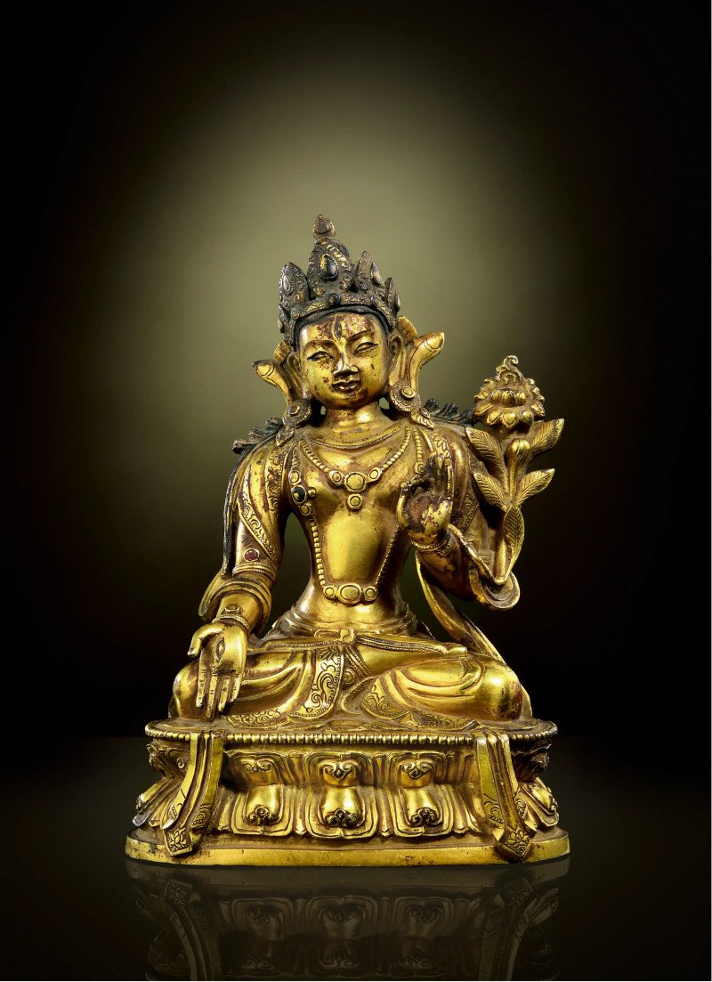 清康熙（1661-1722年） 白度母像 - 图1