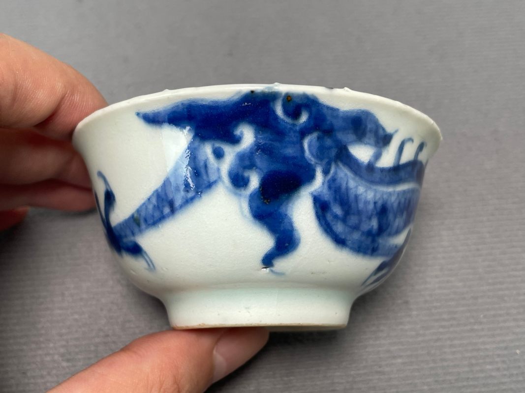 清中期 青花过墙龙纹茶园 - 图5