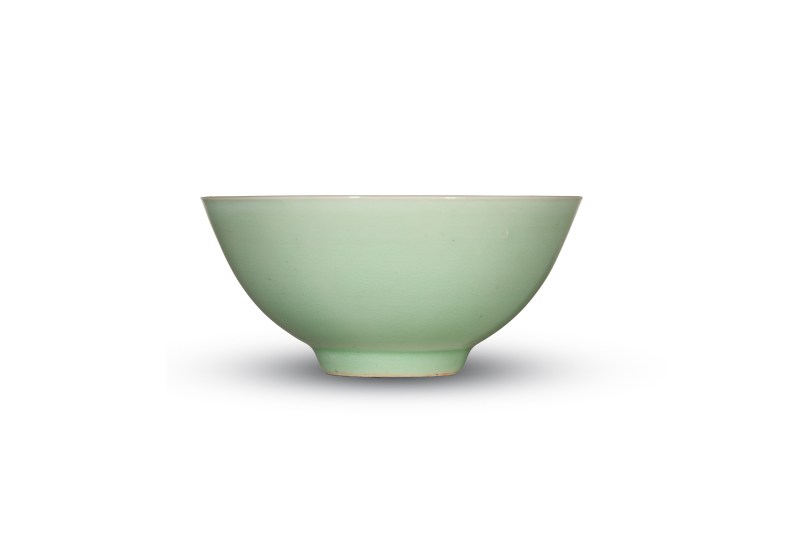 清中期 豆青釉茶园