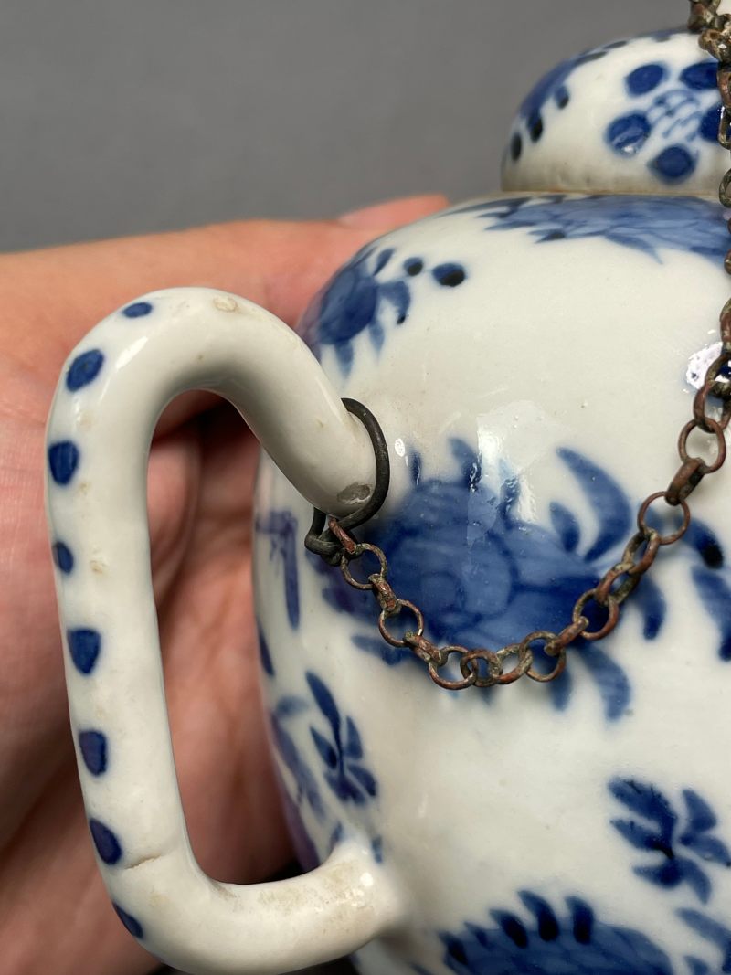 清光绪 青花花鸟纹茶壶 - 图9