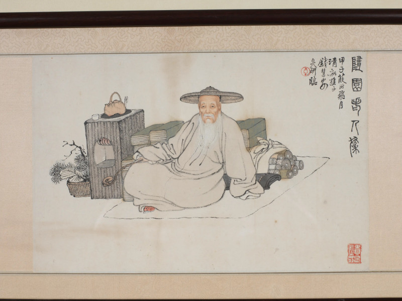 袁枚*钱慧安  楷书《关圣帝君显应戒士子文》并随园老人像 - 图3