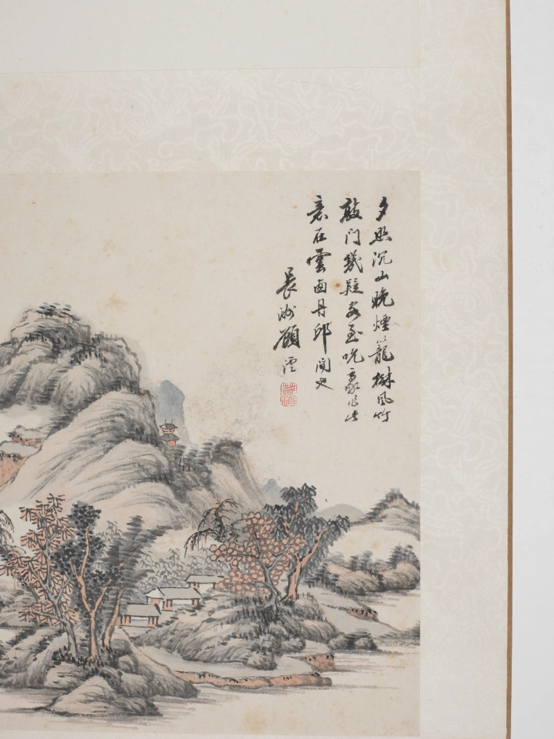 顾沄 1888年画*1989年书 山水八屏 - 图10