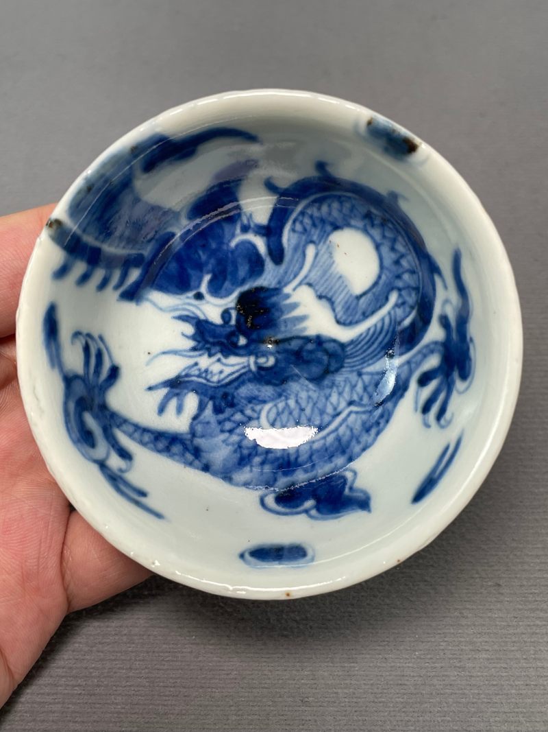 清中期 青花过墙龙纹茶园 - 图7