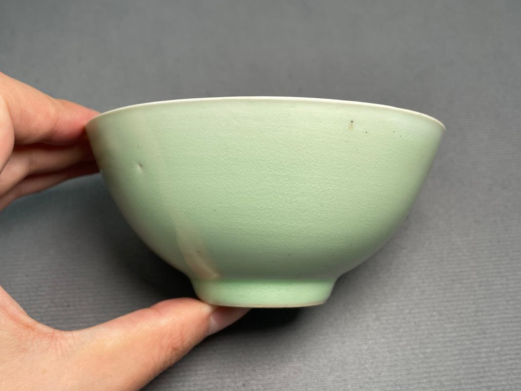 清中期 豆青釉茶园 - 图3